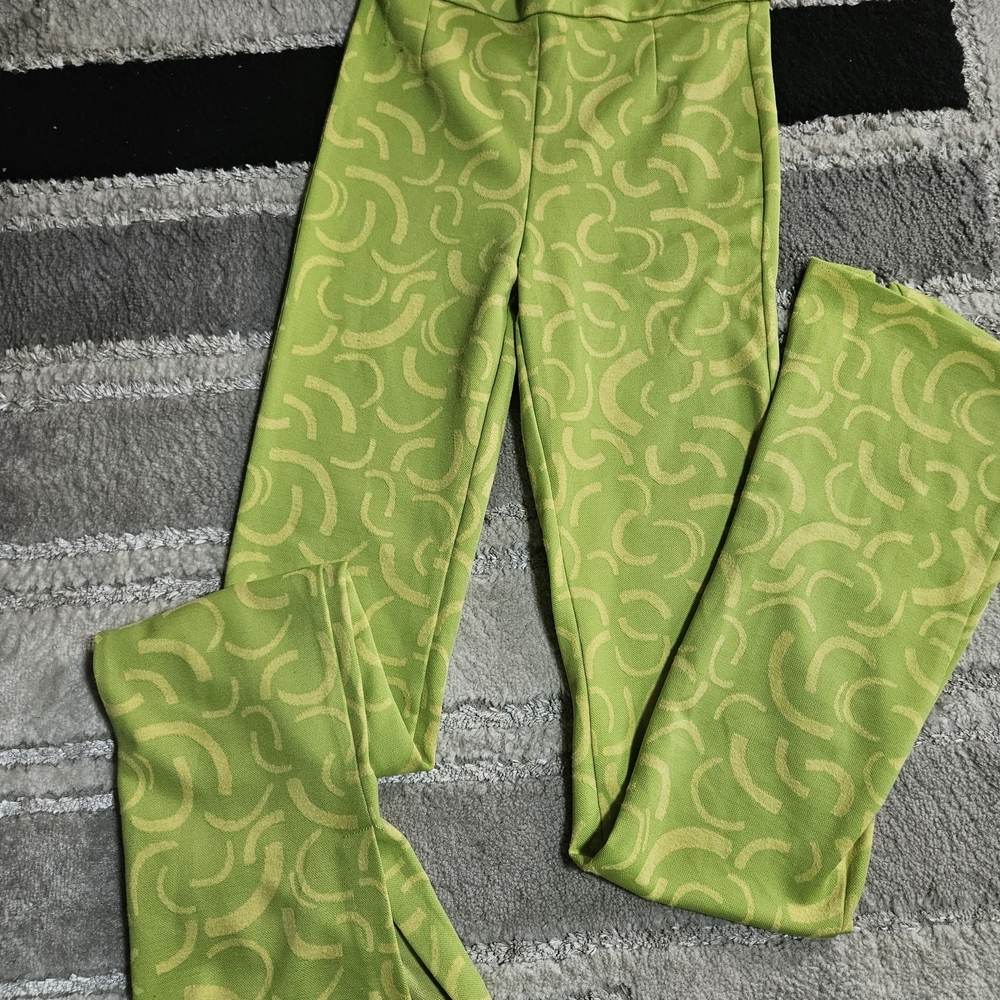 Zara Lime Green Patterned Leggings